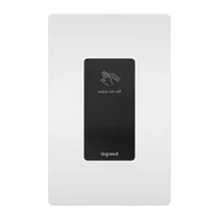 LEGRAND Wall Switch: Touchless Switch, Single Pole, Maintained, Black, 120V AC, 20 A (MPN RSWV203)