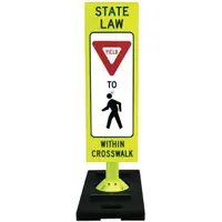 Traffic Sign with Base: 42 in x 20 in Nominal Sign Size, Polycarbonate, R1-6 MUTCD, Type IV (MPN 8FG342FLGEFXYTP-BB)
