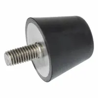 JW WINCO Vibration-Isolating Mount: Flat Conical, Buna-N, Male x Non-Threaded Style, M6 Thread Size (MPN 254-25-M6-8-55)