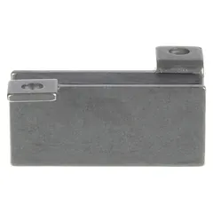 This block ceramic magnet features a 2-pole encased design with dimensions of 2 in length, 1 5/8 in width, and 1 in thickness. It provides a maximum pull force of 17.5 lbf, suitable for holding, lifting, and positioning ferrous parts in industrial workholding, assembly, and material handling applications.