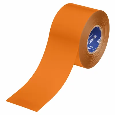 BRADY Floor Marking Tape: Solid, Orange, 4 in x 100 ft, 22 mil Tape Thick - Extra-Durable Floor Marking Tape