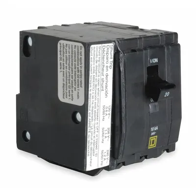 SQUARE D Miniature Circuit Breaker: 20 A, 120/240V AC, Three Phase, 10kA at 120/240V AC - QO Series, Plug-In Square D Miniature Circuit Breakers