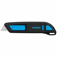 MARTOR Utility Knife: 143 mm Overall Lg, Textured, 16 mm Overall Wd, Plastic, Black/Blue (MPN 30000110.02)