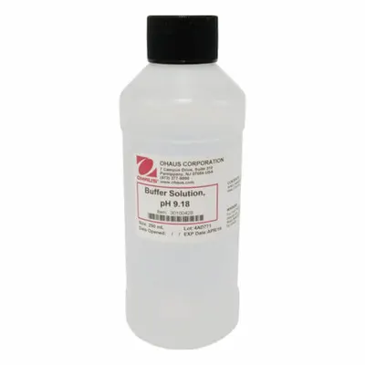 OHAUS pH Buffer: 250 mL Volume, Liquid,.4% Concentration, Plastic, Bottle - pH Buffers