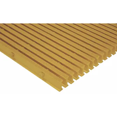 FIBERGRATE Fiberglass Pultruded Grating: Structural Grating, 5 ft x 12 ft Nominal Size (WxL) - Flame-Resistant Structural Grating