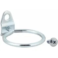 TRITON PRODUCTS Single Ring Tool Holder: 1/4 in_1/8 in Peg Hole, Screw-In, Surface, Silver, 5 PK (MPN 74555)