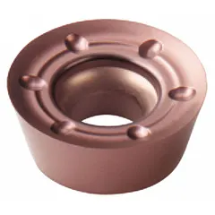 Round indexable milling insert for high-feed roughing and finishing operations. The round geometry reduces cutting forces and is suitable for machining steel and cast iron in general milling applications.