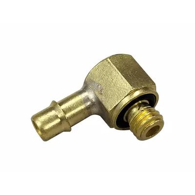 MEM-CO Barbed Fitting Elbow: 3/16 in Pipe x 11/64 in ID Size, MNPT x Barbed, Brass - Standard Brass Barbed Tube Fittings