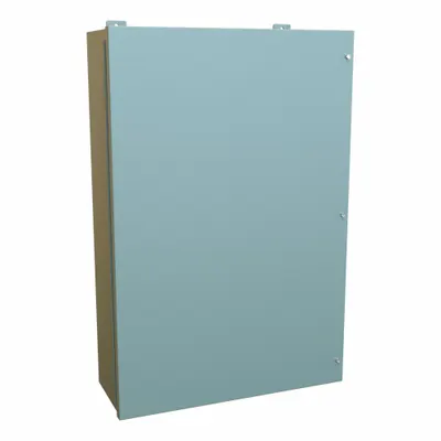 HAMMOND Enclosure: Steel, 36 in x 24 in x 9 in, NEMA 12, w/Panel, Solid Cover - Steel Dust-Tight Enclosures