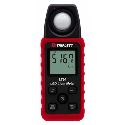 TRIPLETT Light Meter: Carrying Case, ±3% Light Level Accuracy, LCD - Standard Light Meters