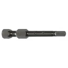 Metric hex impact bit with 6 mm hex head size and standard tip style. Overall length of 4 inches. Suitable for driving fasteners with impact drivers in general assembly and maintenance tasks. Sold in a 5-pack.