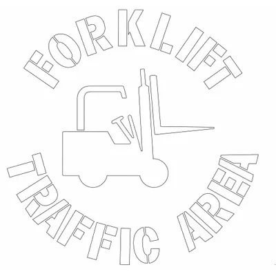 ELECTROMARK Individual Stencil: Forklift Traffic Area, 26 in x 24 in Message Size (WxH) - Safety