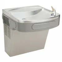 ELKAY Drinking Fountain: On-Wall, 19 13/16 in Ht, Front Pushbar, 8 gph @ 50°F, Gray (MPN EZS8L)
