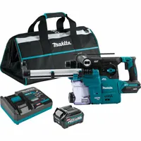 MAKITA Cordless Rotary Hammer Kit: SDS-Plus, 3 1/8 in max, Battery/Rapid Optimum Charger, 4.0 Ah (MPN GRH08M1W)