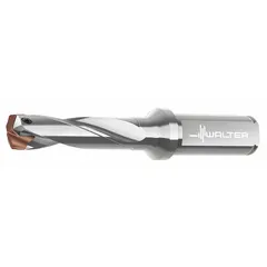 Indexable drill bit designed for small-diameter drilling in metalworking. Used for creating precise holes in materials such as steel, stainless steel, and cast iron. Commonly applied in automotive, aerospace, and general manufacturing operations.