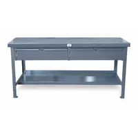 STRONG HOLD Workbench: Fixed Ht, Steel, 48 in x 30 in, 5,500 lb Overall Load Capacity, Gray (MPN T4830-2DB)