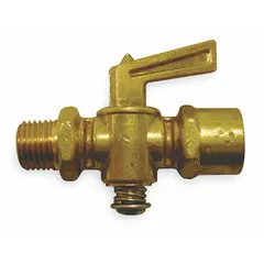 This 2-way inline plug valve is made of brass with a 1/4 in pipe size. It features male NPT by female NPT connections for on/off service in fluid handling systems.