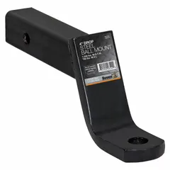 This Class III ball mount connects a trailer to a tow vehicle. It is made from corrosion-resistant carbon steel with a powder-coated finish and a tubular shank, designed for a 1-inch compatible ball shank diameter. Non-adjustable style.