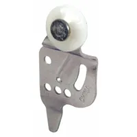 This hanging door roller from PRIME-LINE measures 3 3/4 inches in length and width, with a maximum weight capacity of 60 pounds. It is designed for use in sliding or bypass door applications in commercial and industrial settings. Sold as a single roller