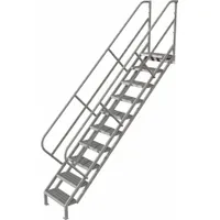 TRI-ARC Portable Stairs: 11.1 ft Overall Ht, Steel, 450 lb Load Capacity, Perforated, 10 Steps (MPN WISS110242)