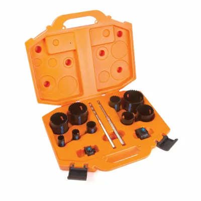 SPYDER Hole Saw Kit: 13 Pieces, 1 7/8 in Max. Cutting Dp, Bi-Metal - Multi-Material-Cutting Hole Saw Kits