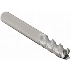 Carbide square end mill designed for milling aluminum and non-ferrous materials. Features 3 flutes, 3/16" mill diameter, 1-1/8" length of cut, and 3" overall length. Suitable for slotting, profiling, and contouring operations requiring efficient chip evacuation and smooth finishes.