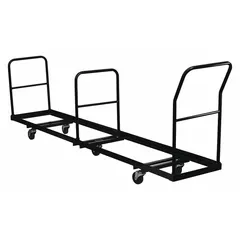 FLASH FURNITURE Folding Chair Dolly: 900 lb, 105 in L x 19 1/2 in W x 40 1/4 in H, For 50 Chairs (MPN NG-DOLLY-309-50-GG). Key specifications — Frame Color: Black; Brand: FLASH FURNITURE; Caster/Wheel Configuration: (5) Swivel.
