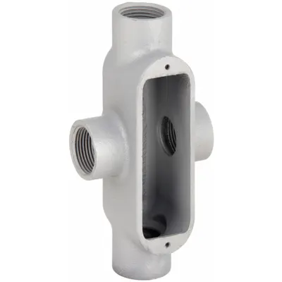 HUBBELL KILLARK Conduit Outlet Body: Iron, 1 1/2 in Trade Size, X Body, 36 cu in Body Capacity - X - Cross Type