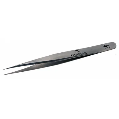 AVEN Tweezers: Titanium, Point, Straight Tip - Solder-Resistant Titanium Tweezers