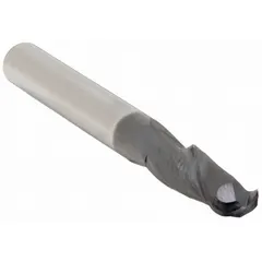 This general purpose carbide ball end mill features an AlTiN coating for wear resistance, with 2 flutes, 16 mm mill diameter, 32 mm length of cut, and 102 mm overall length. The ball nose shape enables contouring, slotting, profiling, and 3D surface finishing on CNC mills and manual machines. Suitable for ferrous and non-ferrous materials.