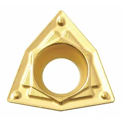 Trigon (W) indexable turning insert made of CVD Cermet. Used for precision turning, facing, and profiling on CNC lathes. The trigon shape provides strong cutting edges for medium to finishing cuts in metalworking.