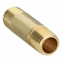 Pipe Nipple: Brass, 1/4 in Nominal Pipe Size, 2 in Overall Lg, 1,000 psi (MPN 215PNL-4-20)