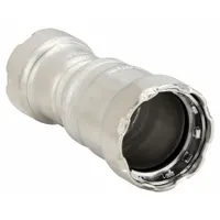 VIEGA MEGAPRESS Crimp Fitting: 3/4 in Pipe x 1/2 in Pipe Size, Press-fit x Press-fit, FKM (MPN 95335)
