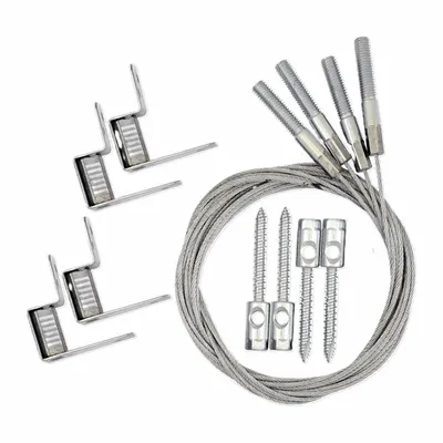 DURODYNE Suspension Kit: 5 ft Cable Lg, WC3 Cable Size, 3/8 in Fitting Size, Threaded Stud - Struts and Mounting Kits