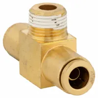 Push-Fit Tee Fitting: 1/2 in OD x 1/2 in OD x 1/4 in Pipe Fitting Size, Brass, Adapter (MPN 1872X8X4)
