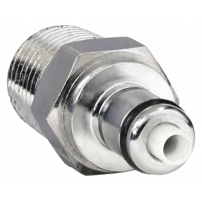 COLDER Quick Connection Insert: Insert, 1/4 in Pipe Size, Threaded, Brass - Chrome-Plated Brass Quick-Disconnect Tube Fittings