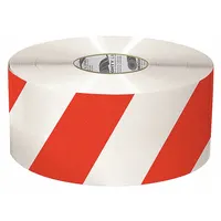 Floor Marking Tape: Extra-Durable, Striped, Red/White, 6 in x 100 ft, 50 mil Tape Thick (MPN 6RWCHVRED)