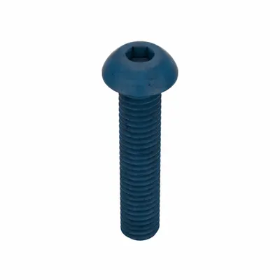 METRIC BLUE Socket Head Cap Screw: M6x1.00 Thread Size, 30 mm Lg, Button, Blue Phosphate - Button Head Socket Cap Screws