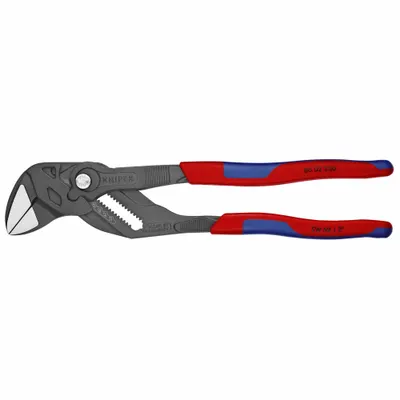 KNIPEX Pliers Wrenches,10" Pliers Wrench: Flat, Push Button, 2 in Max Jaw Opening - Flat-Jaw Tongue & Groove Pliers