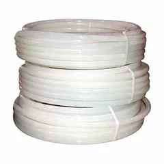 PEX Type A tubing for general plumbing applications, supplied in a 3/4 in white coil with 100 ft overall length. R Value of 9. Suitable for hot and cold water supply lines in residential and commercial buildings.