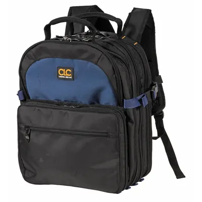 CLC Tool Backpack: 13 in W 9 in D 17 1/2 in H, Polyester, Black, 69 Inside Pockets - Polyester Tool Backpacks