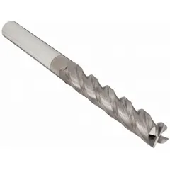 General purpose carbide square end mill with TiCN coating for increased hardness and wear resistance. Features 4 flutes, 3/4" mill diameter, 3" length of cut, and 6" overall length. Used for milling flat-bottomed slots, pockets, and contours in ferrous materials.