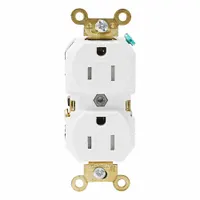 LEVITON Plugs and Receptacles: Duplex, 5-15, White, 125V AC, 15 A, 2 Pole / 3 Wire (MPN 5262-SGW)
