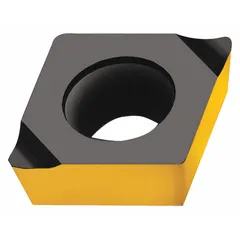 Diamond indexable turning insert for precision finishing of non-ferrous materials. Suitable for turning operations on aluminum alloys and composites. Delivers high surface finish and dimensional accuracy.