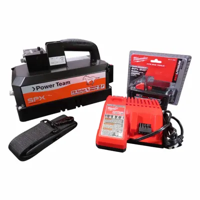 POWER TEAM Battery Pump: 10,000 psi Max. Op Pressure, 200 cu in/min Max. Flow Rate - Cordless Electric Hydraulic Pump Units
