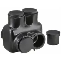 POLARIS Multitap Connector: 2 Port, Double-Sided Entry, 4 AWG – 500 kcmil Wire Size, Black (MPN IT-500B)