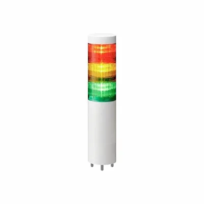 PATLITE Tower Light Assembly: 3 Tier, No Sounder Tier, IP67/IP69K, Amber/Green/Red - Three-Tier Tower Light Assemblies