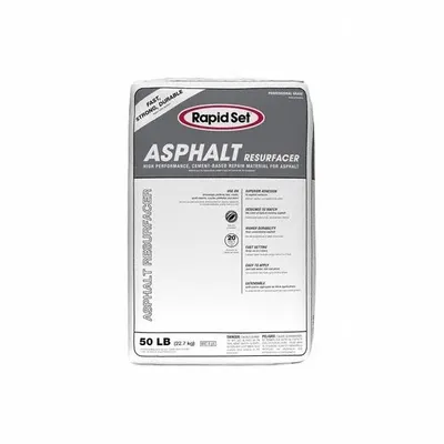 RAPID SET Asphalt Resurfacer: Rapid Set, Cement, 50 lb Container Size, Pail - Asphalt Repair Compounds