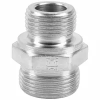 Flareless bite-type steel compression fitting from the Ermeto DIN series. Features G 1/4 A x G 1/4 A thread size with BSPP x Compression connection. Designed for 12 mm OD tubing in hydraulic and pneumatic systems requiring leak-free metal-to-metal sealing