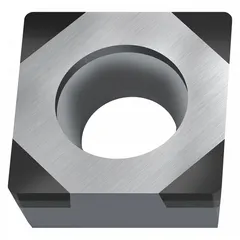 Square (S) indexable turning insert for general turning, facing, and profiling. Positive geometry reduces cutting forces, suitable for roughing and finishing on steel, stainless steel, and cast iron. Available in two variants: SCGW3(2.5)2TS-4 and SCGW09T308TS-4.